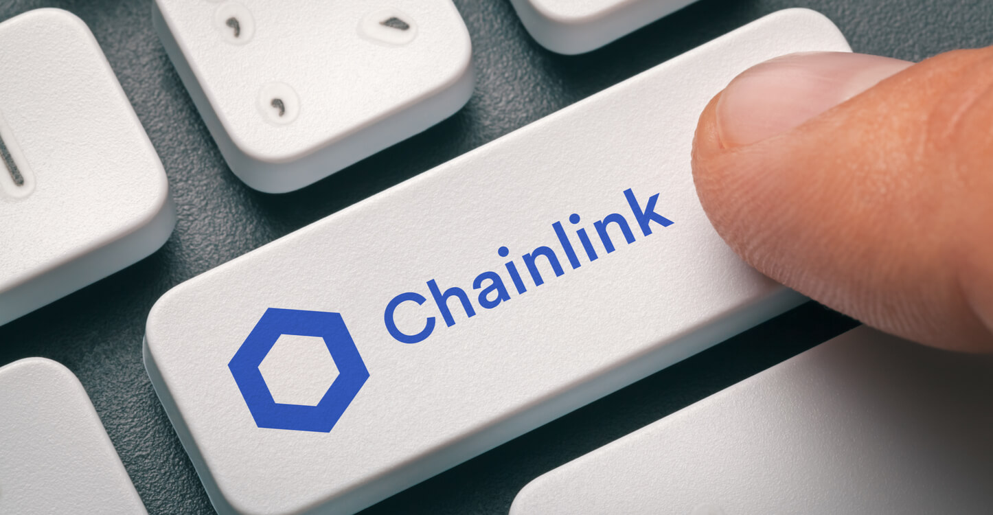 Chainlink Logo auf einer Tastatur