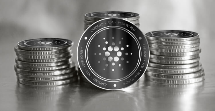 Ein Stapel Cardano-Coins