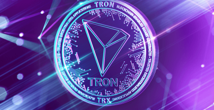 Eine ultraviolette Tron-Coin